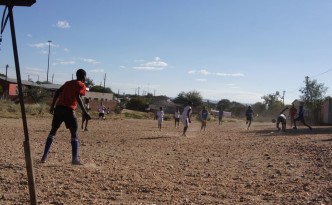 Fußballspiel auf Sand