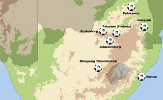 Spielorte WM 2010 Südafrika